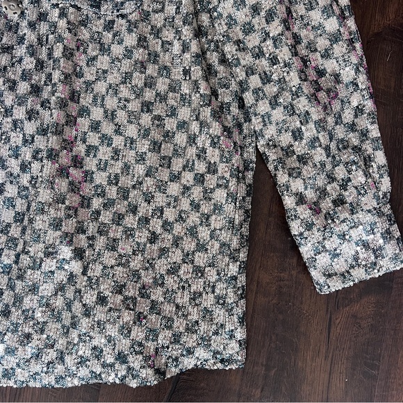 STEVE MADDEN checker sequin shirt jacket - Picture 5 of 7